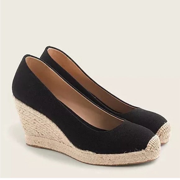 J. Crew Black espadrille wedge Size 10 - Picture 4 of 5